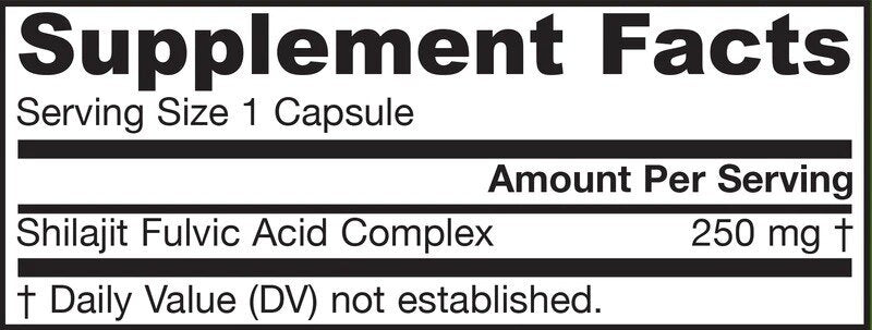 Complexul de acid fulvic Shilajit 250 mg - 60 capsule