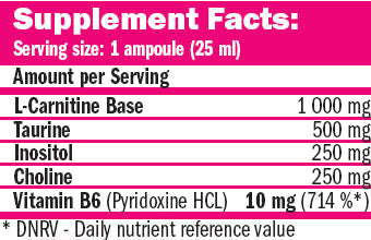 CarniSlim ® Lipotropic 25ml. / 20 Amp. - 0.500 kg