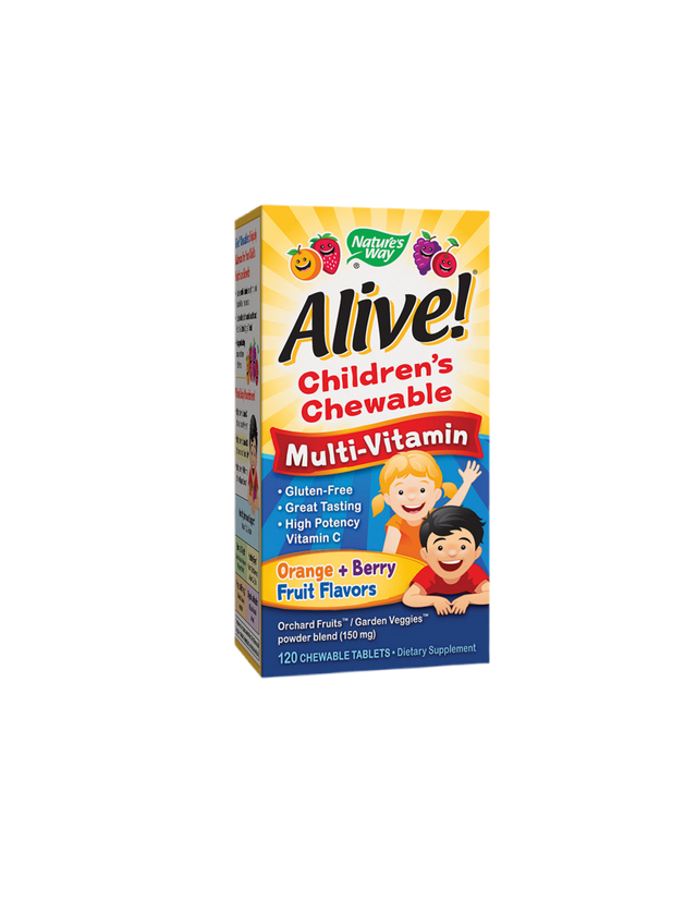 Alive! Children's Chewable Multi-Vitamin Tablets - 120 Дъвчащи таблетки - Feel You