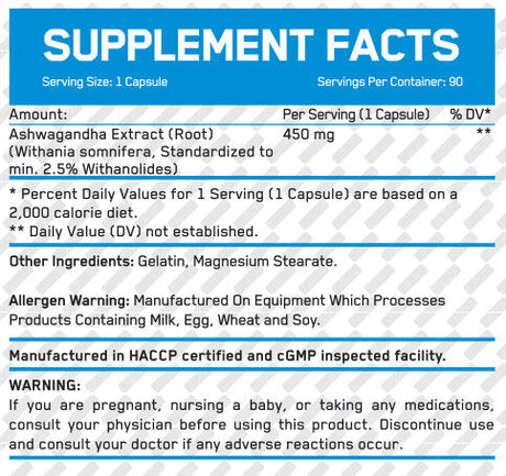 Ashwagandha 450 mg / 90 Caps - Feel You
