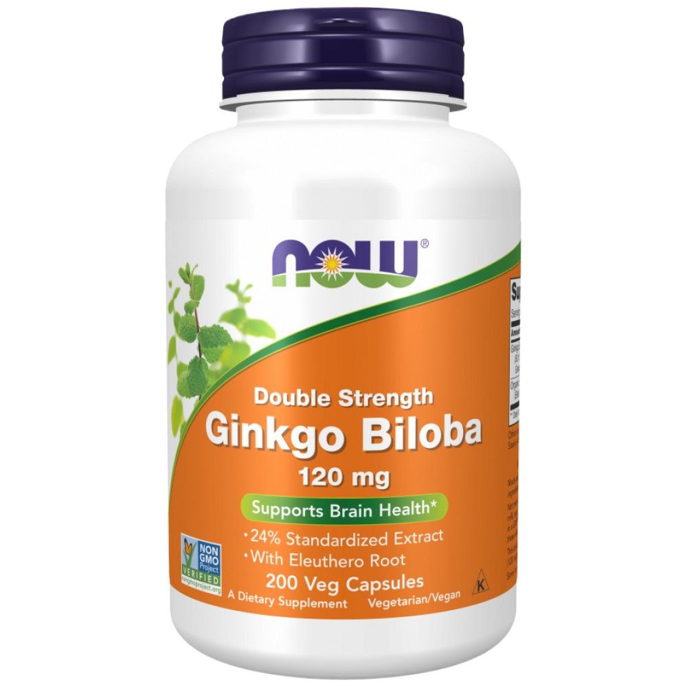 „Ginkgo Biloba“ 120 mg / dvigubas stiprumas - 200 kapsulės