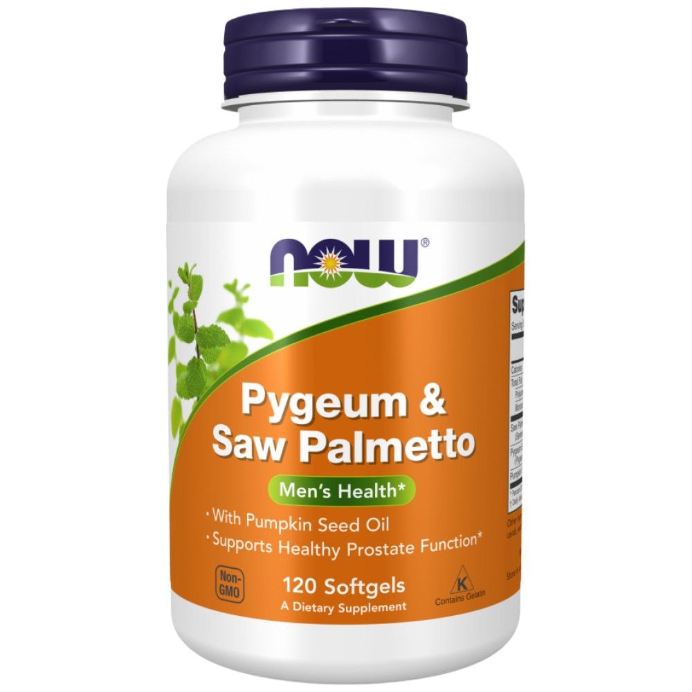 Pygeum et Saw Palmetto / Prostate sain - 120 capsules de gel