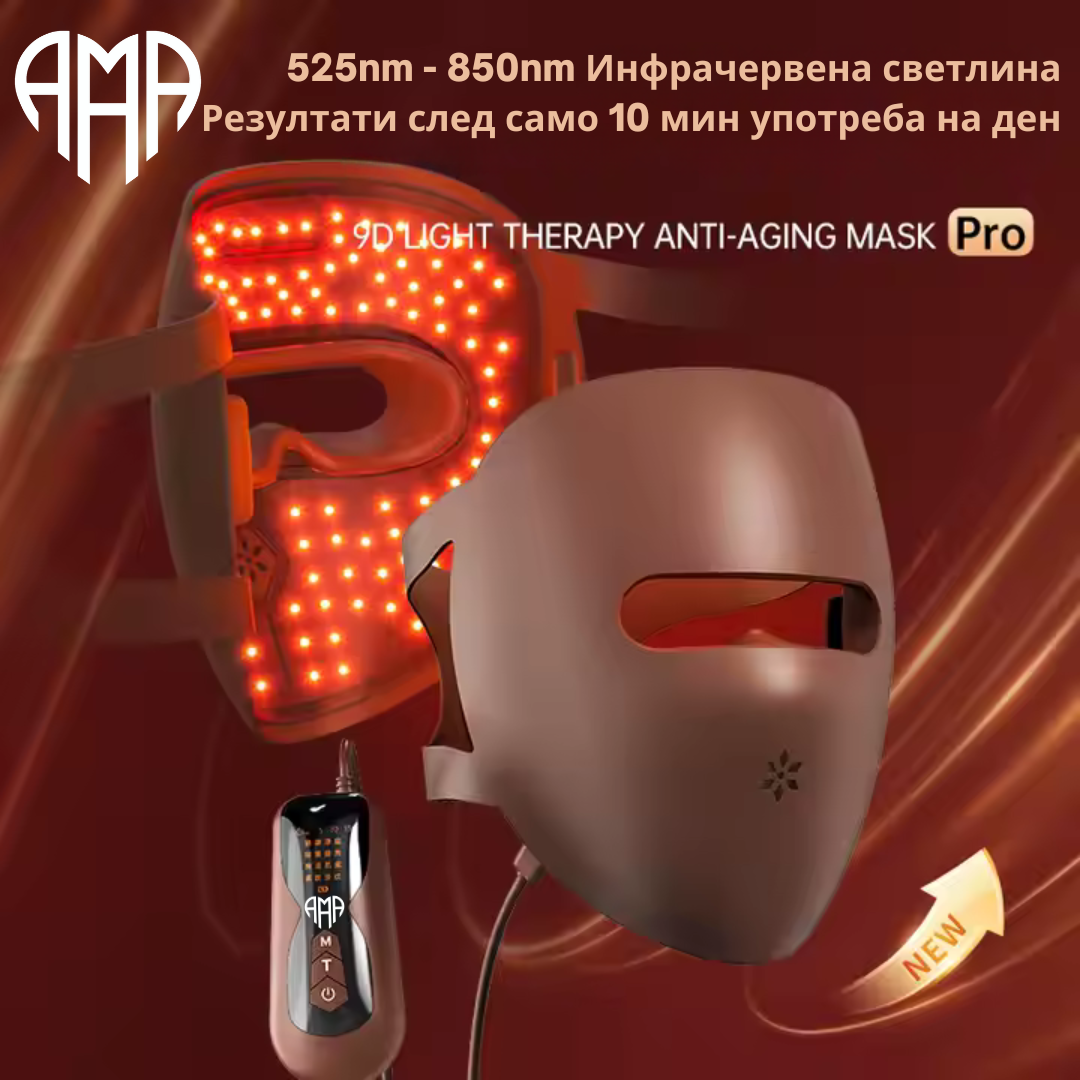 4D LED facial mask with photon therapy - 82 LEDs x 4 types of light