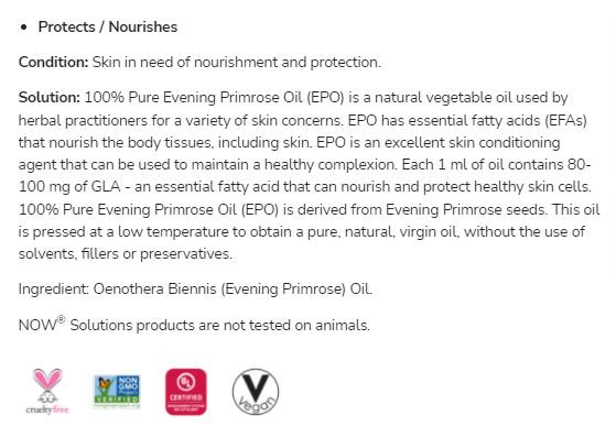 Evening Primrose Oil | 100% Pure Moisturizing Oil - 118 мл