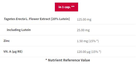 Lutein 25 mg | For Eyes Care - 90 капсули