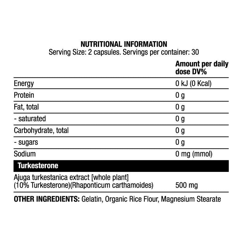 Turk 500 mg | Turkesterone Extract 10% - 60 капсули - Feel You