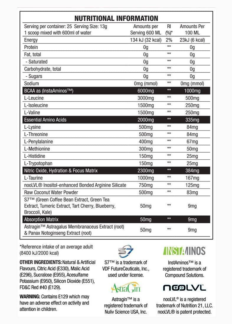 Pumping aminos 2.0 | Hydration and Focus - 317 grams