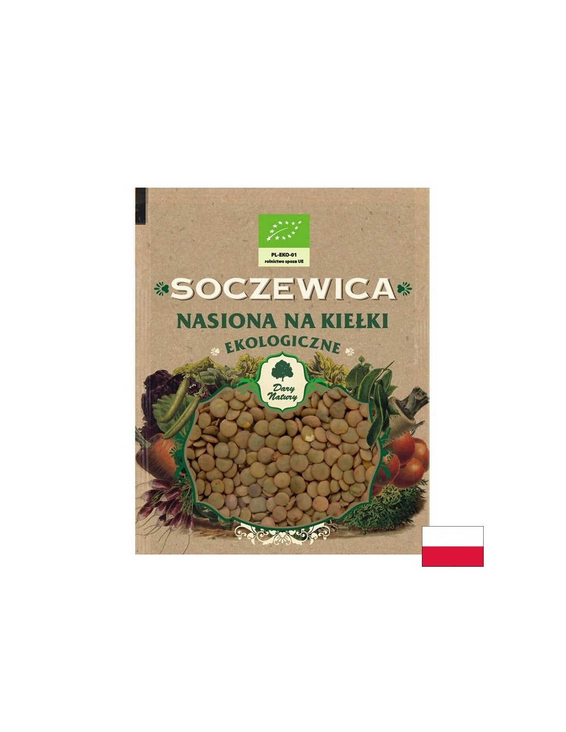 Soczewica - nasiona na kiełki Bio, 50 g <tc>Dary Natury</tc>