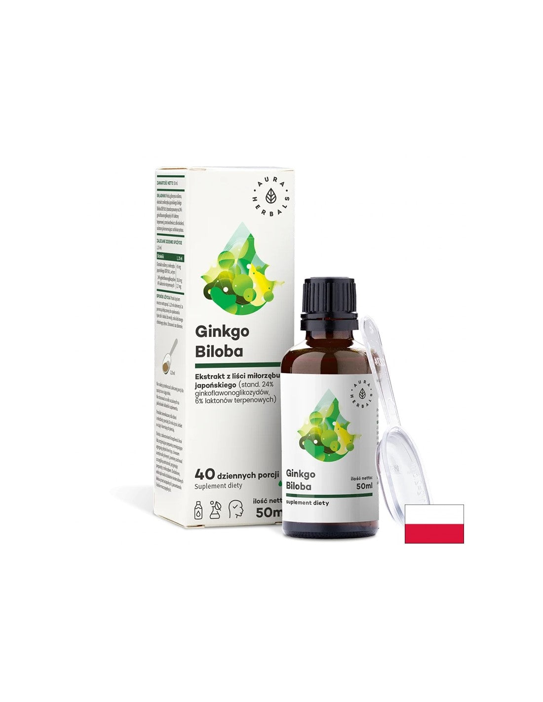 Circulation and brain function - Ginkgo Biloba, 50 ml Aura Herbals