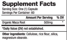 MACA Organiczne 500 mg / 60 czapek
