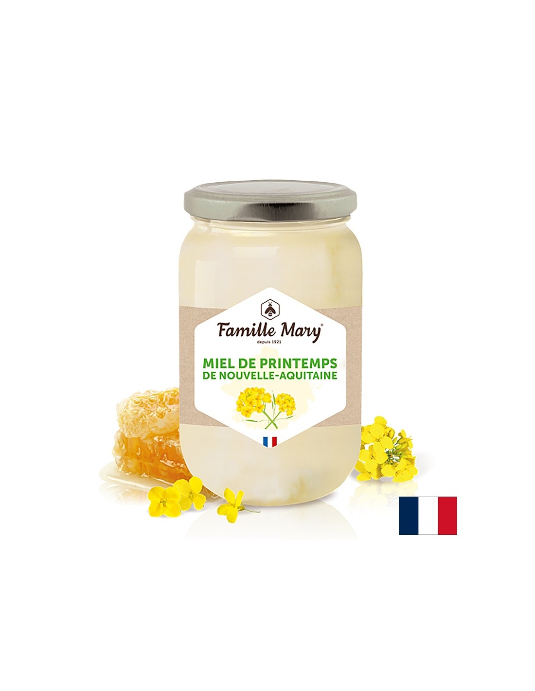 Bee honey from spring flowers from the New Aquitaine region (France), 500 g