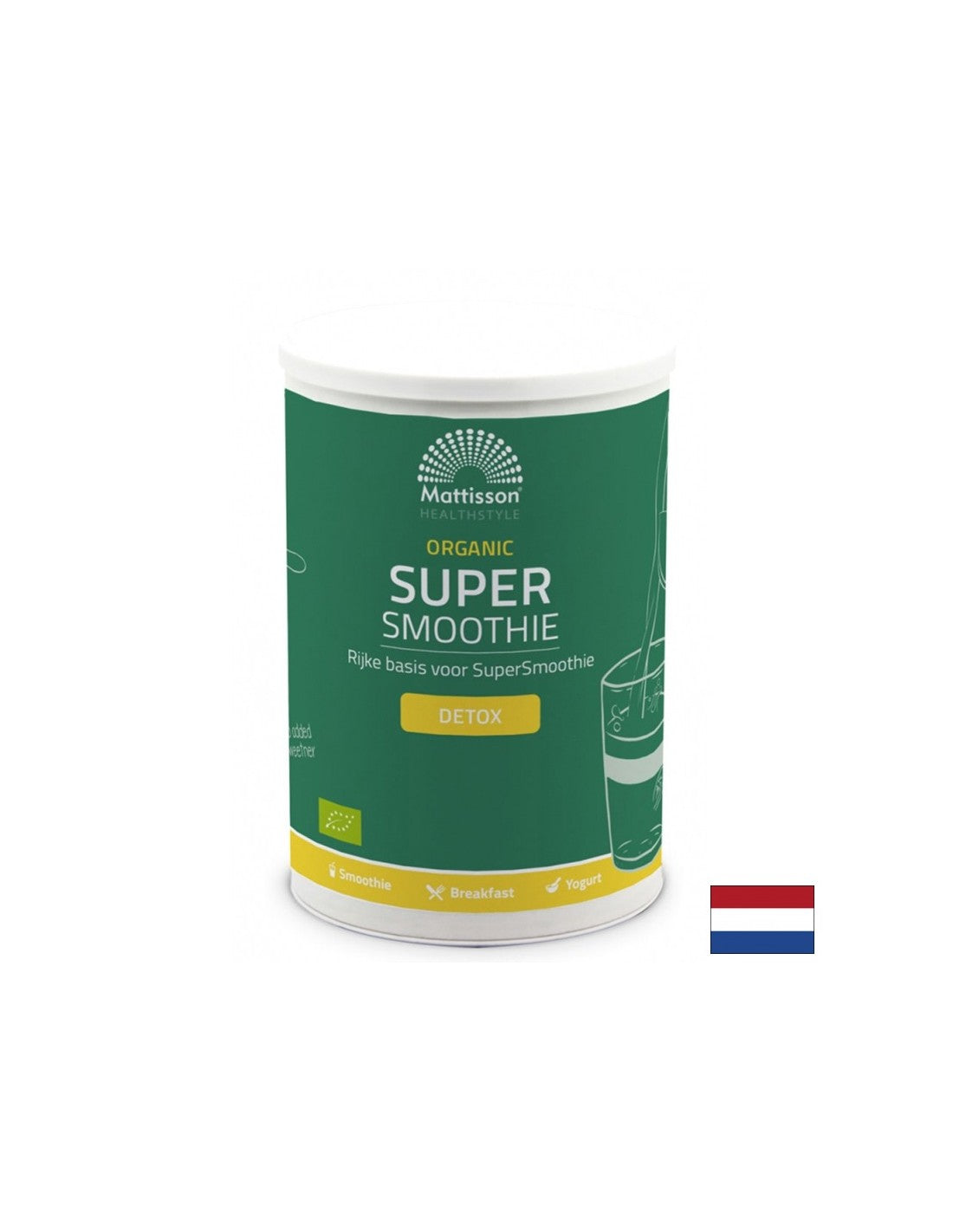 Super smoothie (organic) - detoxification - With algae, barley grass, vitamins, minerals and fiber, 500 g, powder
