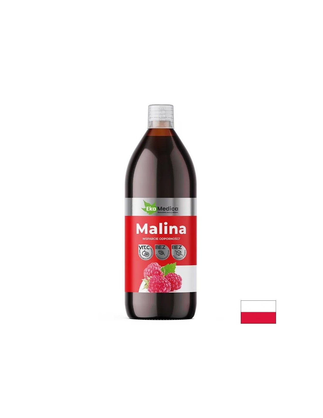 Raspberry juice (enriched with camu camu) - Strong immunity, 500 ml