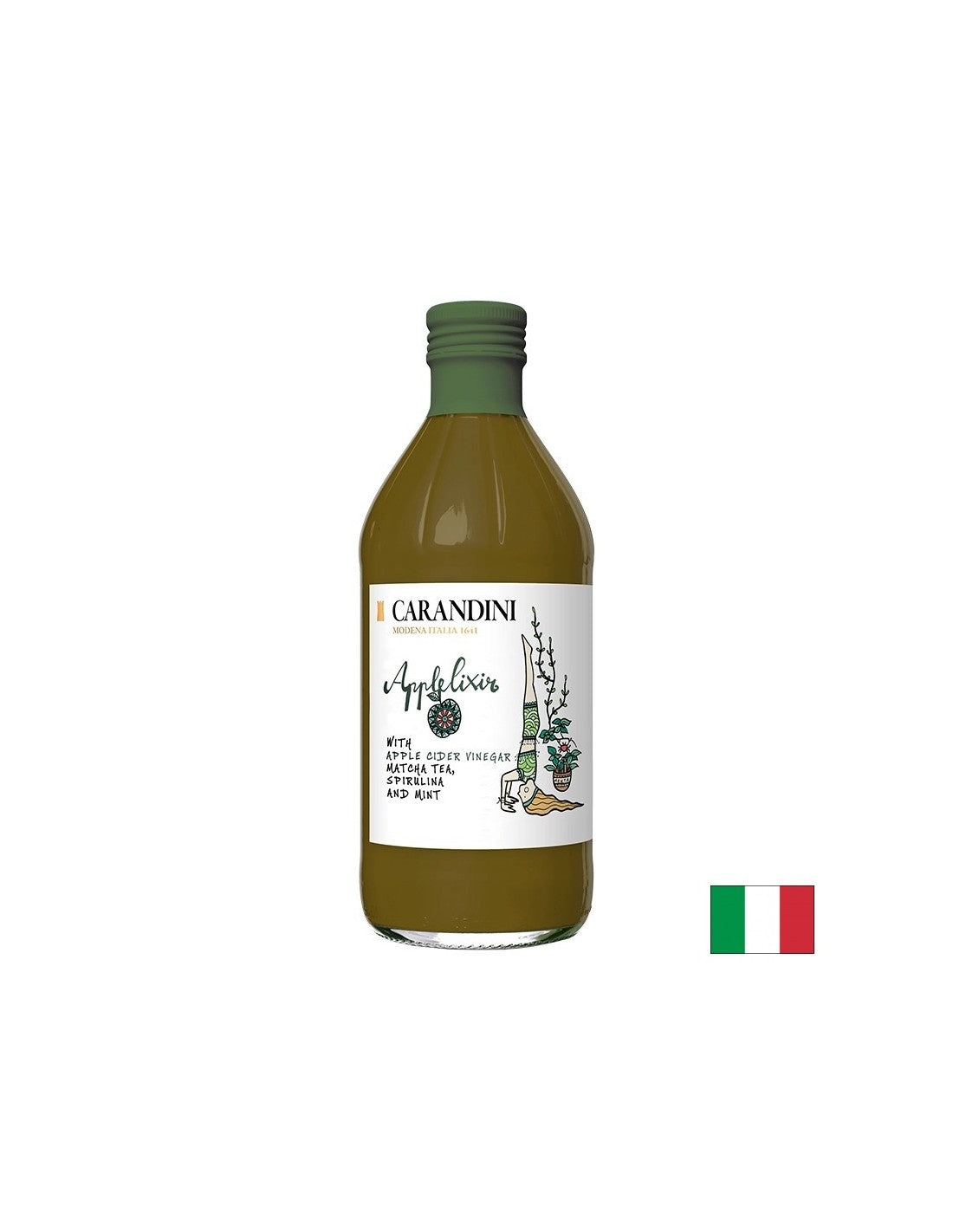 Obuolių sidro actas + matcha, spirulina ir mėta, 500 ml