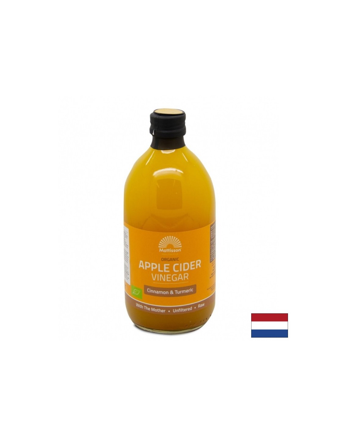 Ocet jabłkowy z cynamonem i kurkumą Ekologiczny, 500 ml <tc>Mattisson Healthstyle</tc>