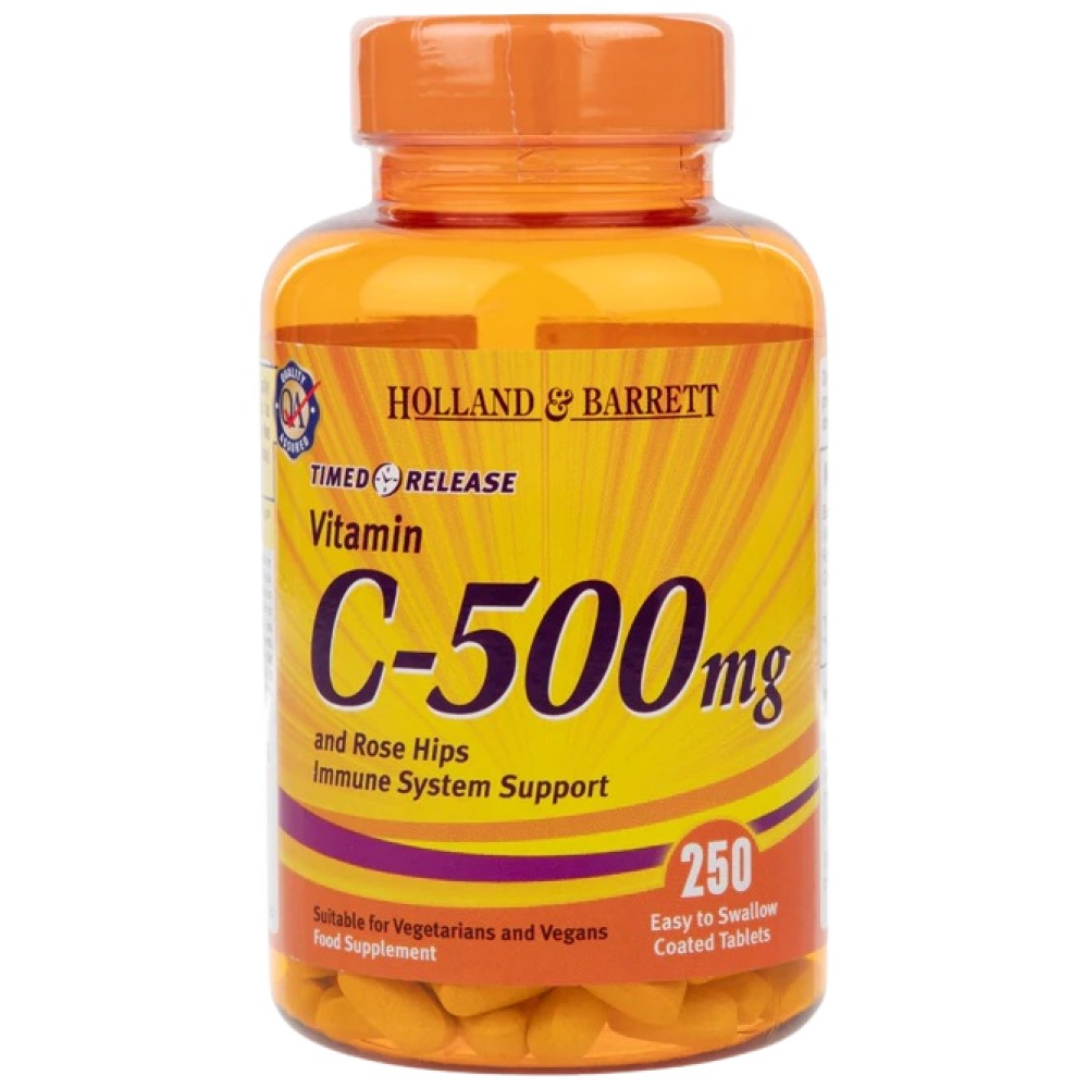 Vitamino C nustatytas 500 mg išsiskyrimas | Su bioflavonoidais - 250 tablečių