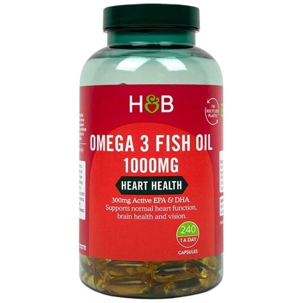 Omega 3 Fësch Ueleg konzentréieren 1000 mg - 240 Gel Kapselen