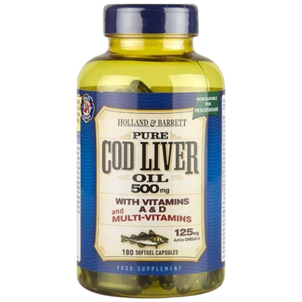 COD Liver Oil 500 mg | With Multi Vitamins - 180 Gel Capsules