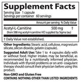 Best Acetyl-L-Carnitine 500 mg-120 capsules