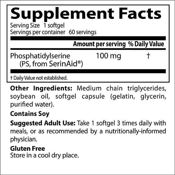 PHOSPHATIDYLSERINE 100 mg | With Serinaid - 120 capsules