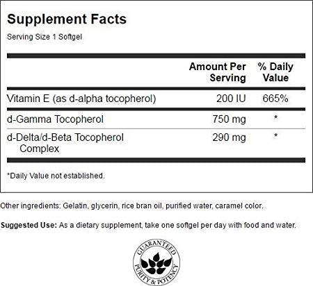 Ultra Maximum-Strenght Gamma Tocopherol 30 gel capsules