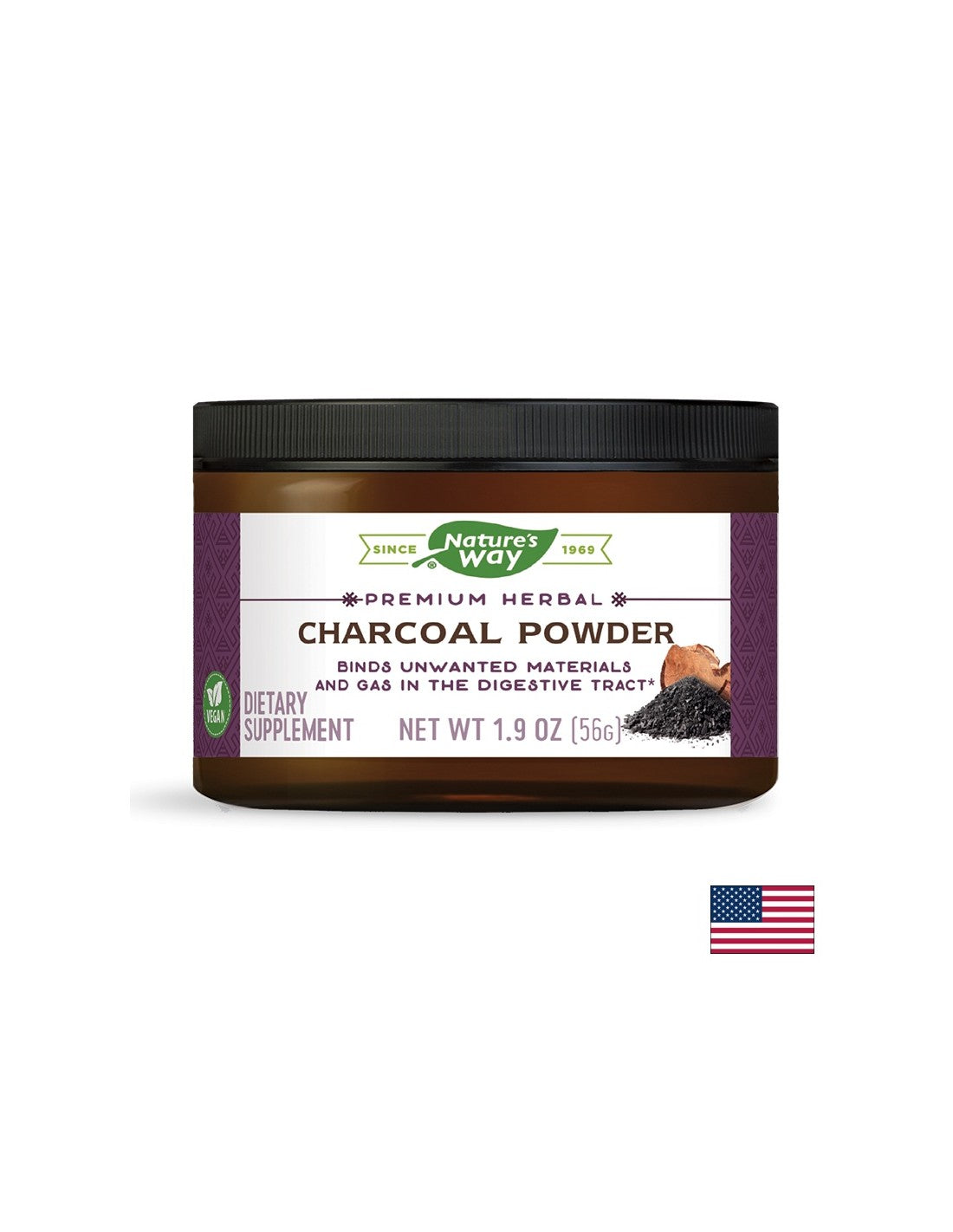 Gastrointestinální detoxikace - Nature's Way Actived Coconut Charcoal 56G prášek