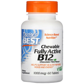 BEST Chewable FullyActive B12 / Methylcobalamin 1000 mcg - 60 Chewable Tablets - Nutra Best Europe