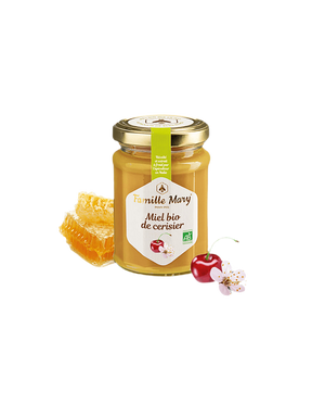 Miel bio de cerisier / Organic cherry blossom honey, 230 g Famille Mary - Nutra Best Europe