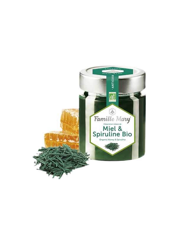 Miel & Spiruline Bio /  Био акациев мед + спирулина, 170 g Famille Mary - Feel You