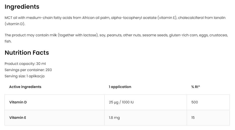 D3 -vitamiin 1000 RÜ | Juuniorpihusti 30 ml