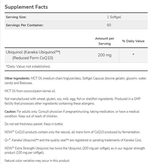 Ubiquinol 200 mg | Força extra - 60 cápsulas de gel