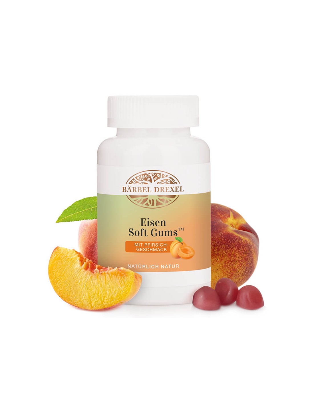 Geležis - anemijoje ir nuovargyje, 60 želė - „Peach Bärbel Drexel“ tabletės