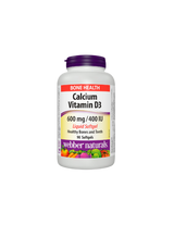 Vápník 600 mg + Vitamín D3 400 IU - Kostní a svalový systém, 90 <tc>Webber Naturals</tc> Tekuté měkké gely