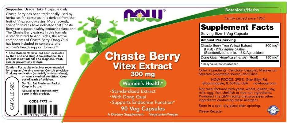 Chaste Berry / Vitex Extract 300 mg [90 капсули, 90 Дози] - Feel You