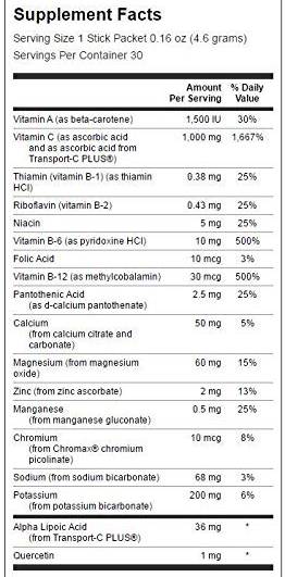 Ultra 1000 mg energijos C su elektrolitais 30 pakuočių