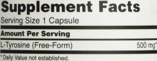 L -Tyrosine 500 mg - 120 capsule