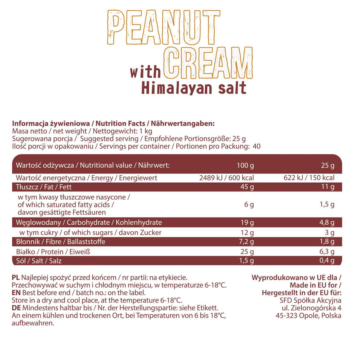 Peanut Cream with Himalayan Salt - 1000 grams