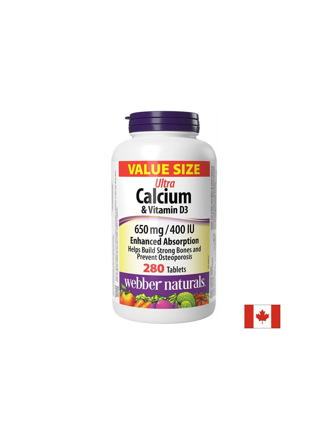Systém kostního systému - ultra vápník 650 mg + vitamín D3 400 IU, 280 tablety