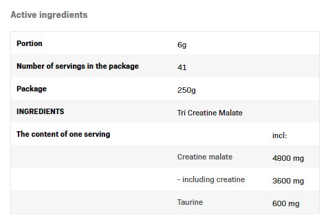 Tri Creatina Malat Pulbere - 0,250 kg