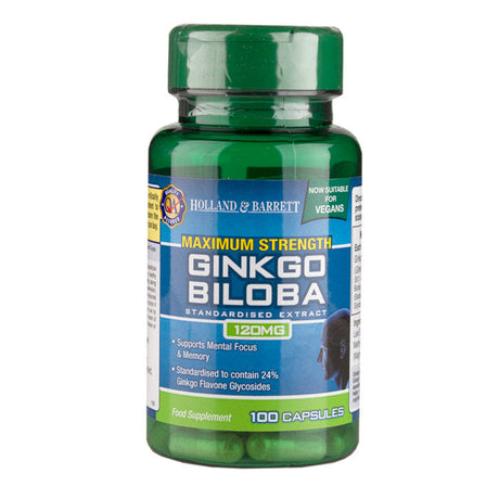 Гинко билоба максимална сила (Ginkgo Biloba) 120мг 100 капсули HOLLAND & BARRETT - Feel You