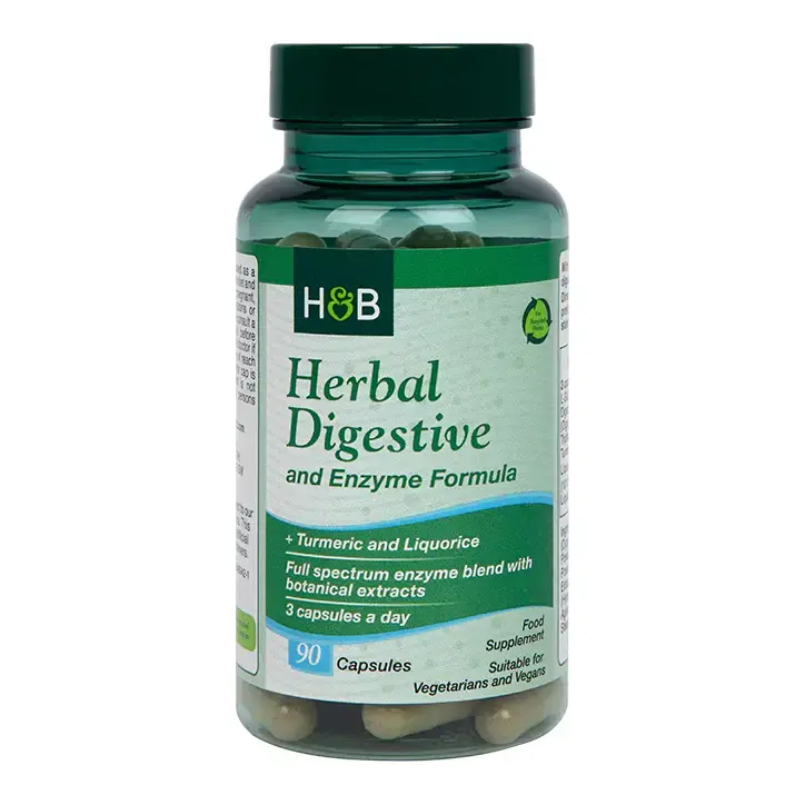 Билкова формула за добро храносмилане (Herbal Digestive and Enzyme Formula) 90 капсули HOLLAND & BARRETT - Feel You