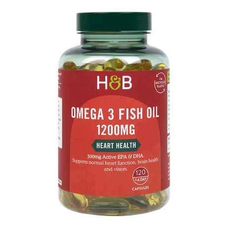 Омега-3 концентрирано рибено масло (Omega 3 Fish Oil) 1200mg 120 капсули HOLLAND & BARRETT - Feel You