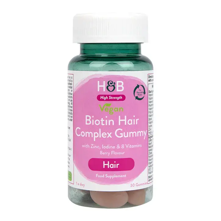 Биотин комплекс за коса (Biotin Hair Complex) 30 веган желета HOLLAND & BARRETT - Feel You