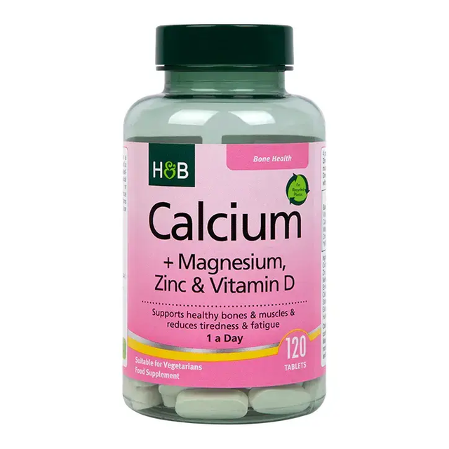 Калций, магнезий, цинк и витамин Д (Calcium, Magnesium, Zinc & Vitamin D) 120 таблетки HOLLAND & BARRETT - Feel You