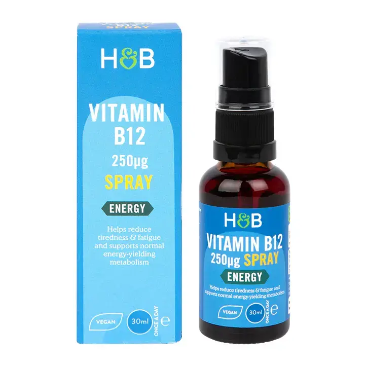 Витамин B12 (Метилкобаламин) орален спрей (Vitamin B12 Energy Spray) 250ug 30ml HOLLAND & BARRETT - Feel You