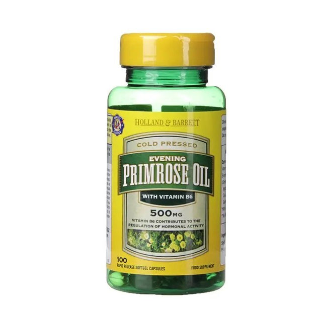 Масло от вечерна иглика (Evening Primrose Oil) 500мг 100 капсули HOLLAND & BARRETT - Feel You