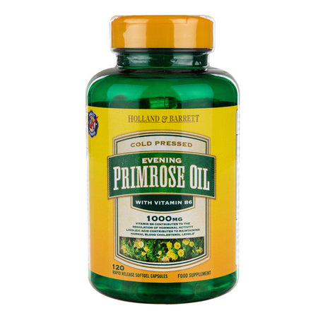 Масло от вечерна иглика (Evening Primrose Oil) 1000мг 120 капсули HOLLAND & BARRETT - Feel You