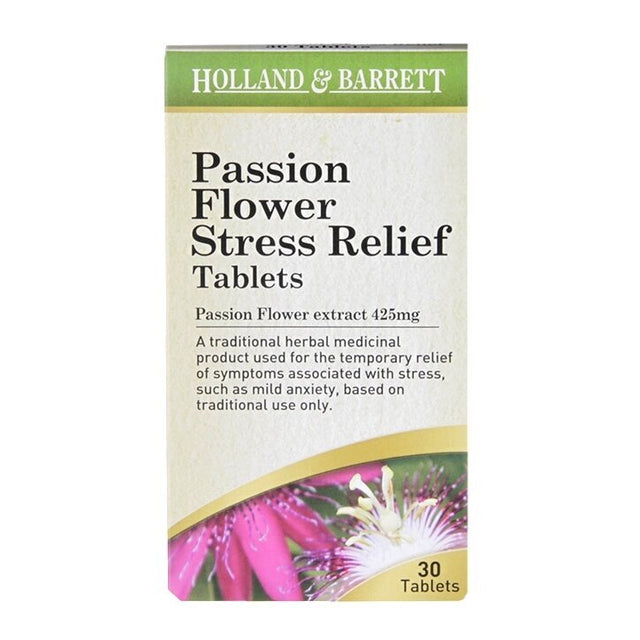 Пасифлора (Passion Flower Stress Relief) 30 таблетки HOLLAND & BARRETT - Feel You