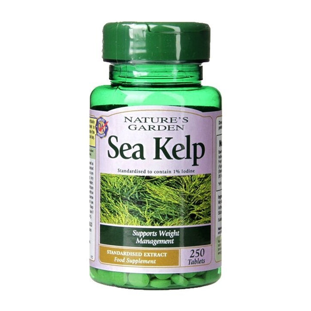 Морски келп (Sea Kelp) (морски водорасли, Йод 15мг) 525мг 250 таблетки HOLLAND & BARRETT - Feel You