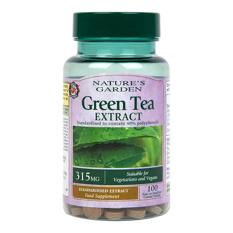 Екстракт от зелен чай (Green Tea Extract) 315мг 100 таблетки HOLLAND & BARRETT - Feel You